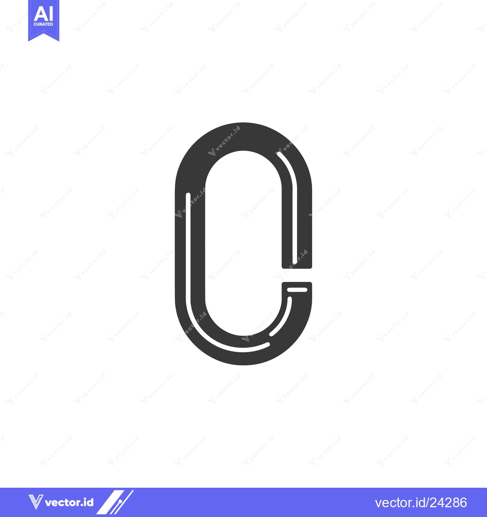 Premium Vector dari Black and White Illustration of a Single Chain Link