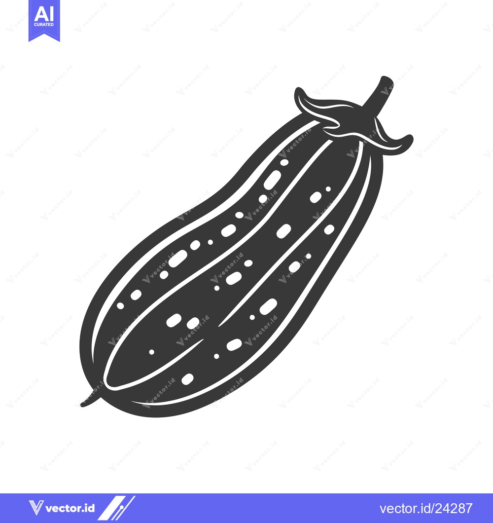Premium Vector dari Black and White Illustration of a Single Cucumber