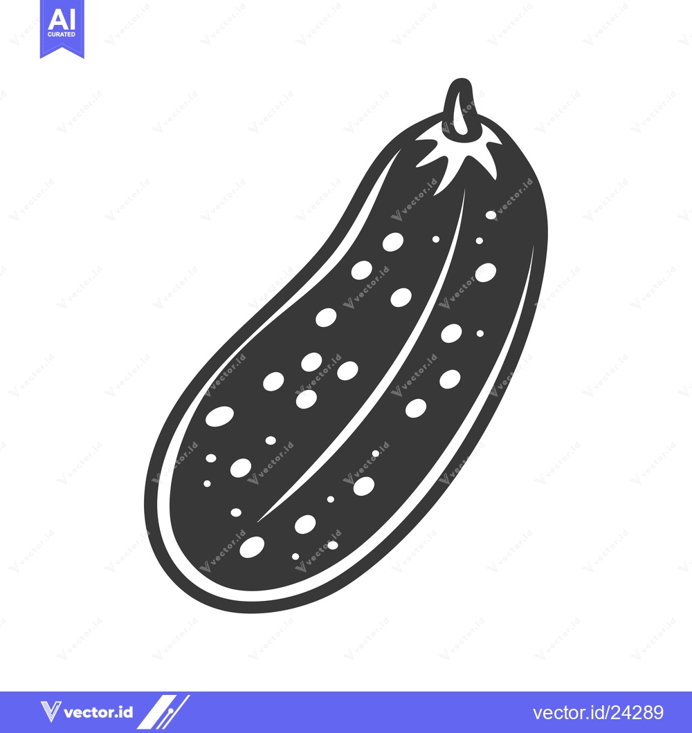 Premium Vector dari Black and White Illustration of a Single Cucumber