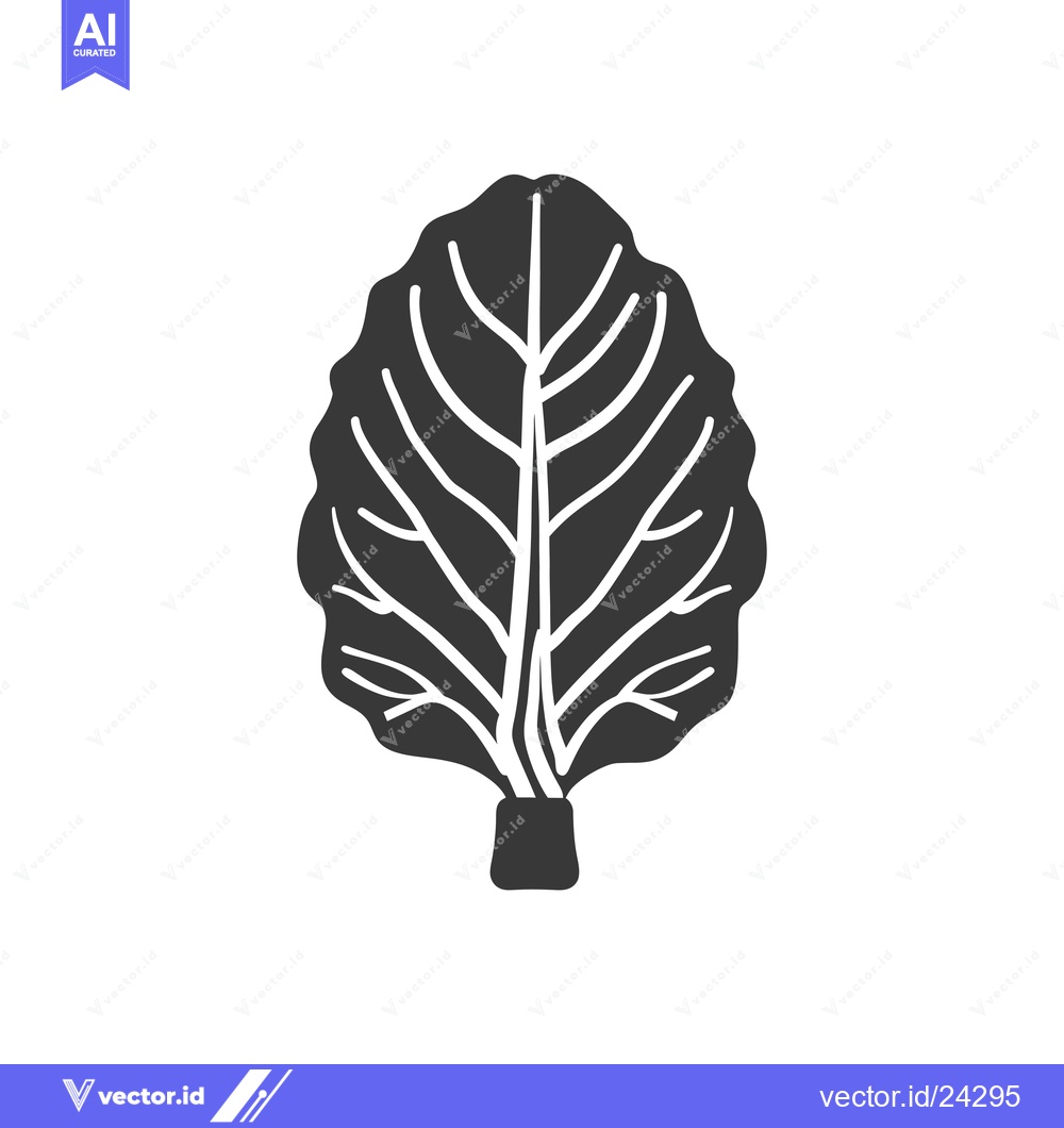Premium Vector of Black and white illustration of a single leaf