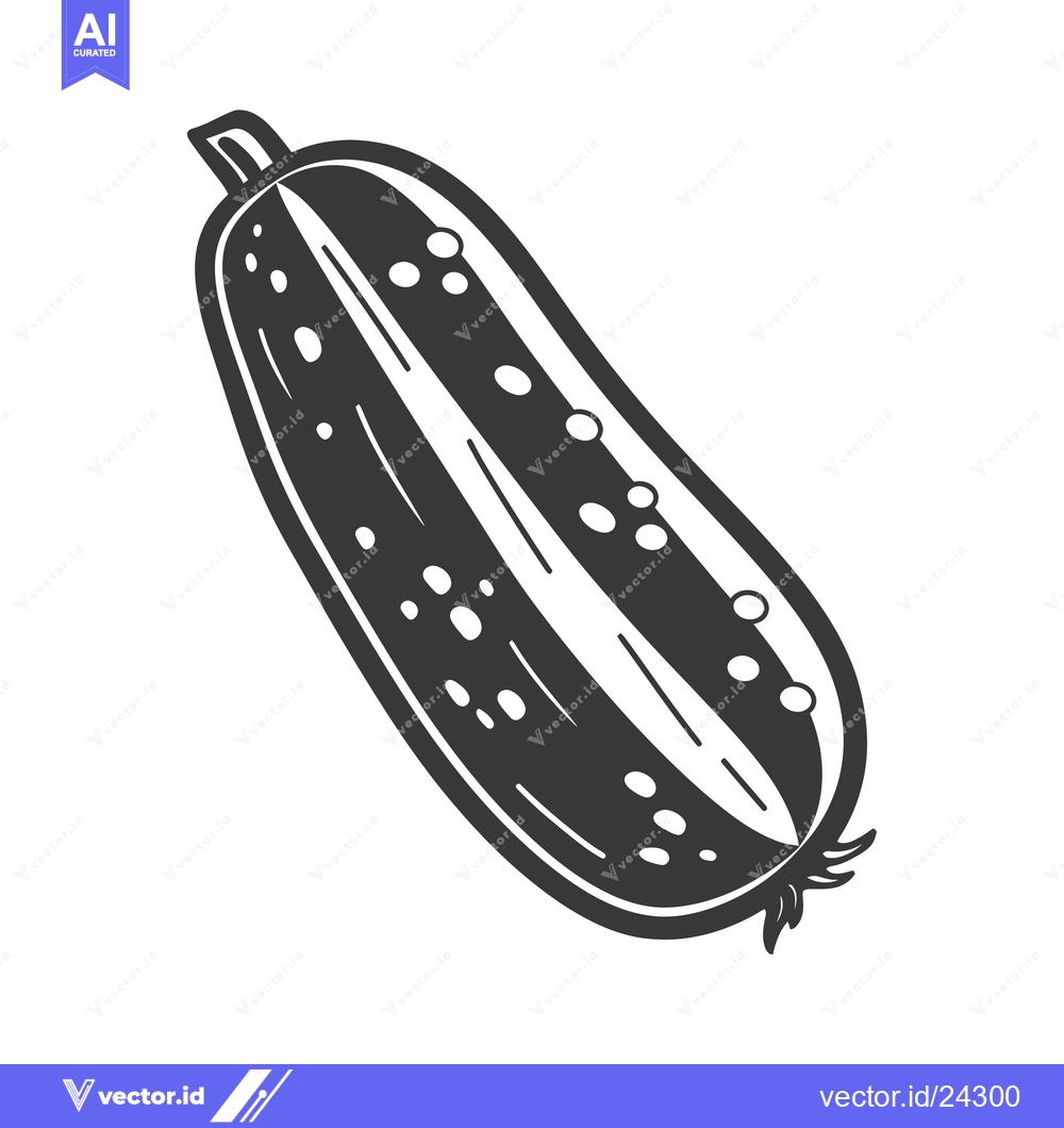 Premium Vector dari Black and White Illustration of a Single Zucchini