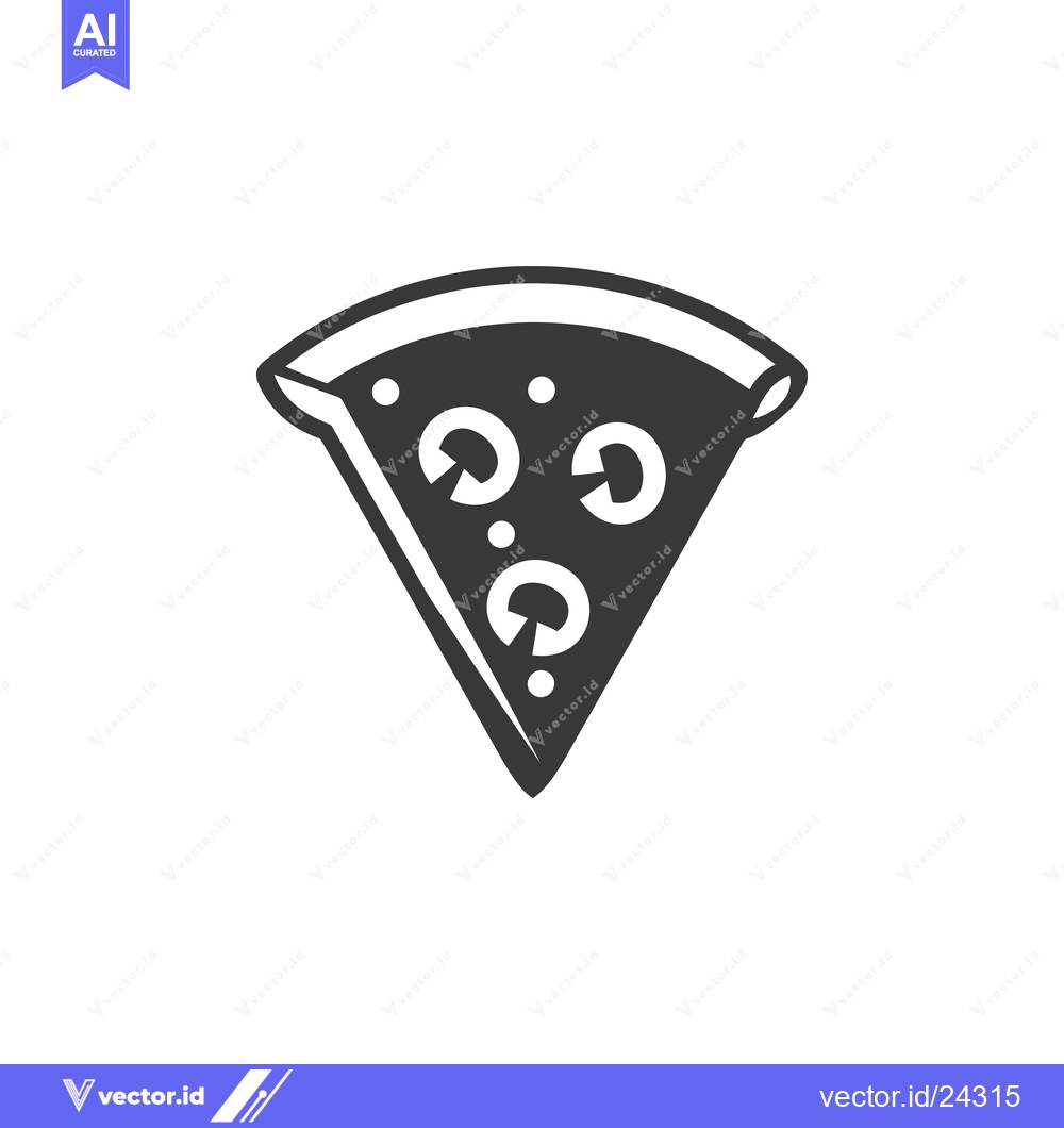 Premium Vector dari Black and White Illustration of a Slice of Pizza with Pepperoni Toppin