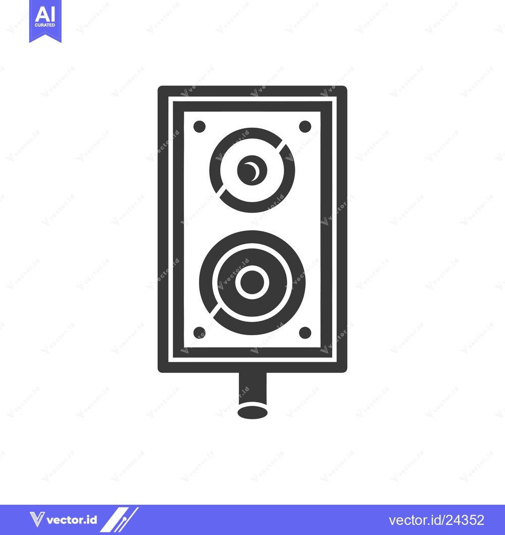 Premium Vector of Black and White Illustration of a Speaker with Two Circular Speakers