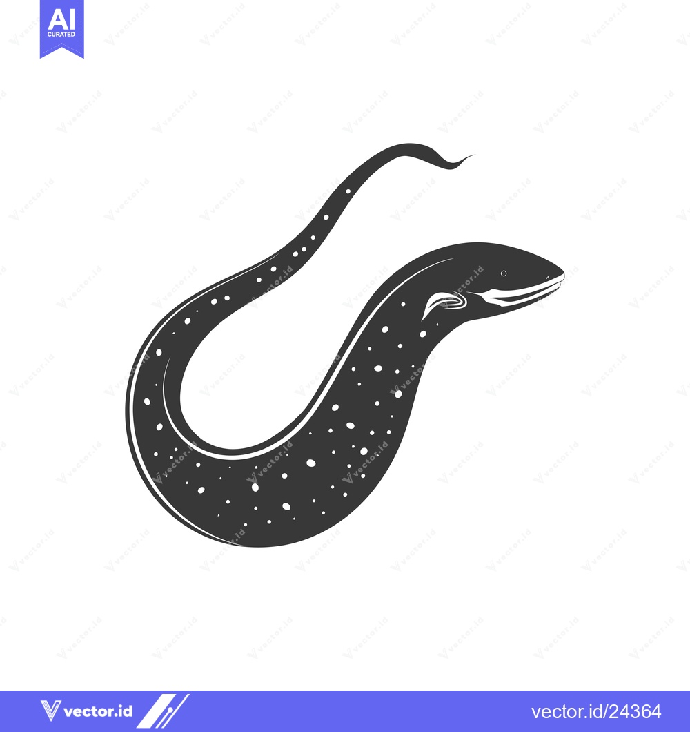 Premium Vector dari Black and White Illustration of a Spotted Moray Eel