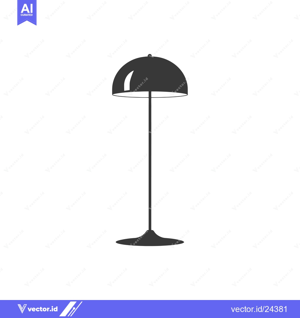 Premium Vector of Black and white illustration of a standing lamp