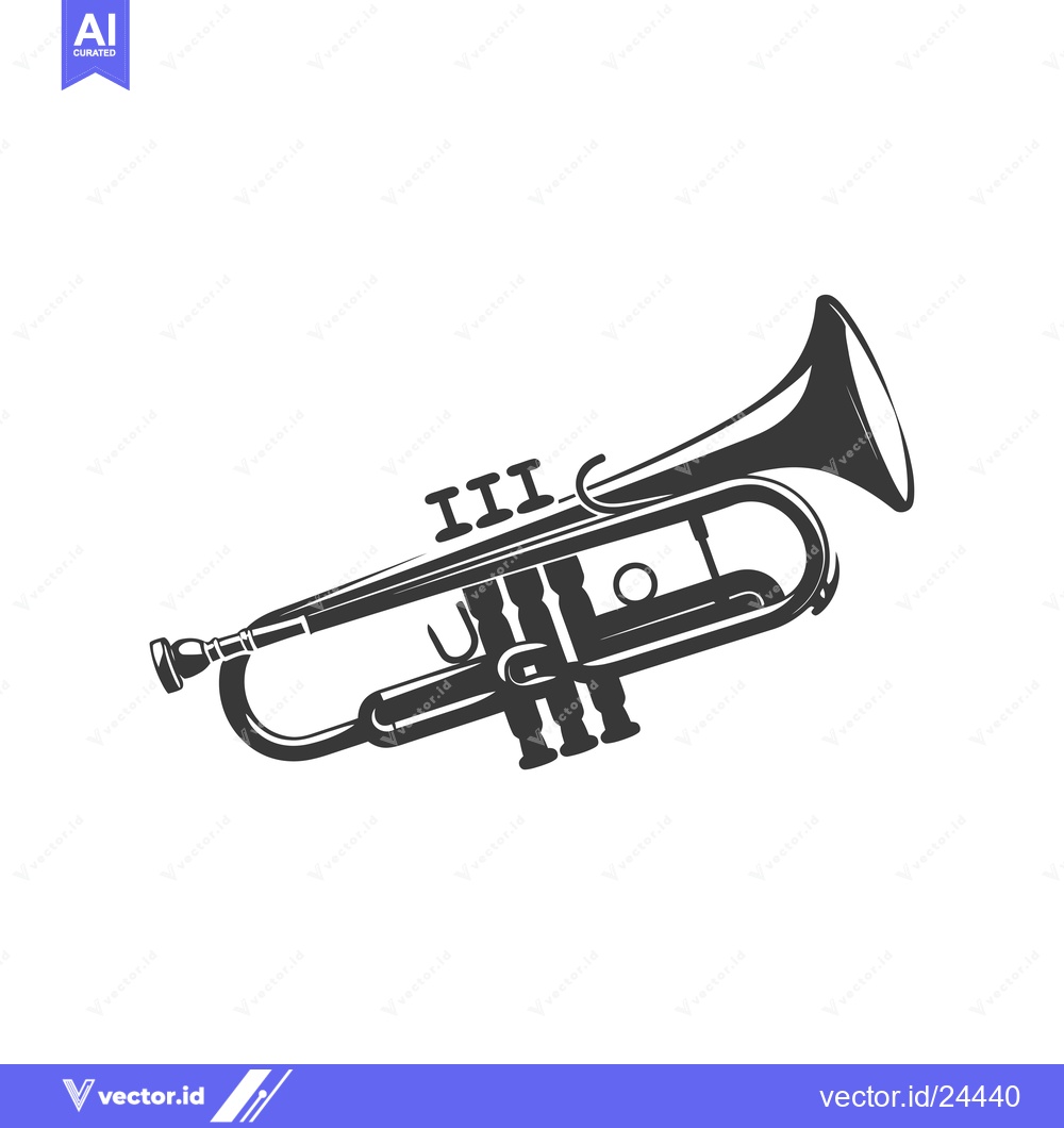 Premium Vector dari Black and White Illustration of a Trumpet