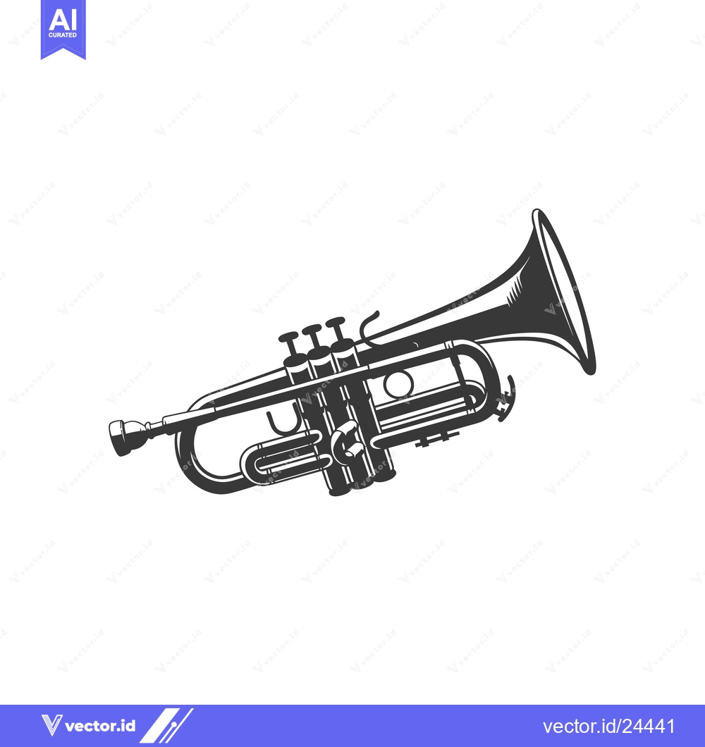 Premium Vector dari Black and White Illustration of a Trumpet