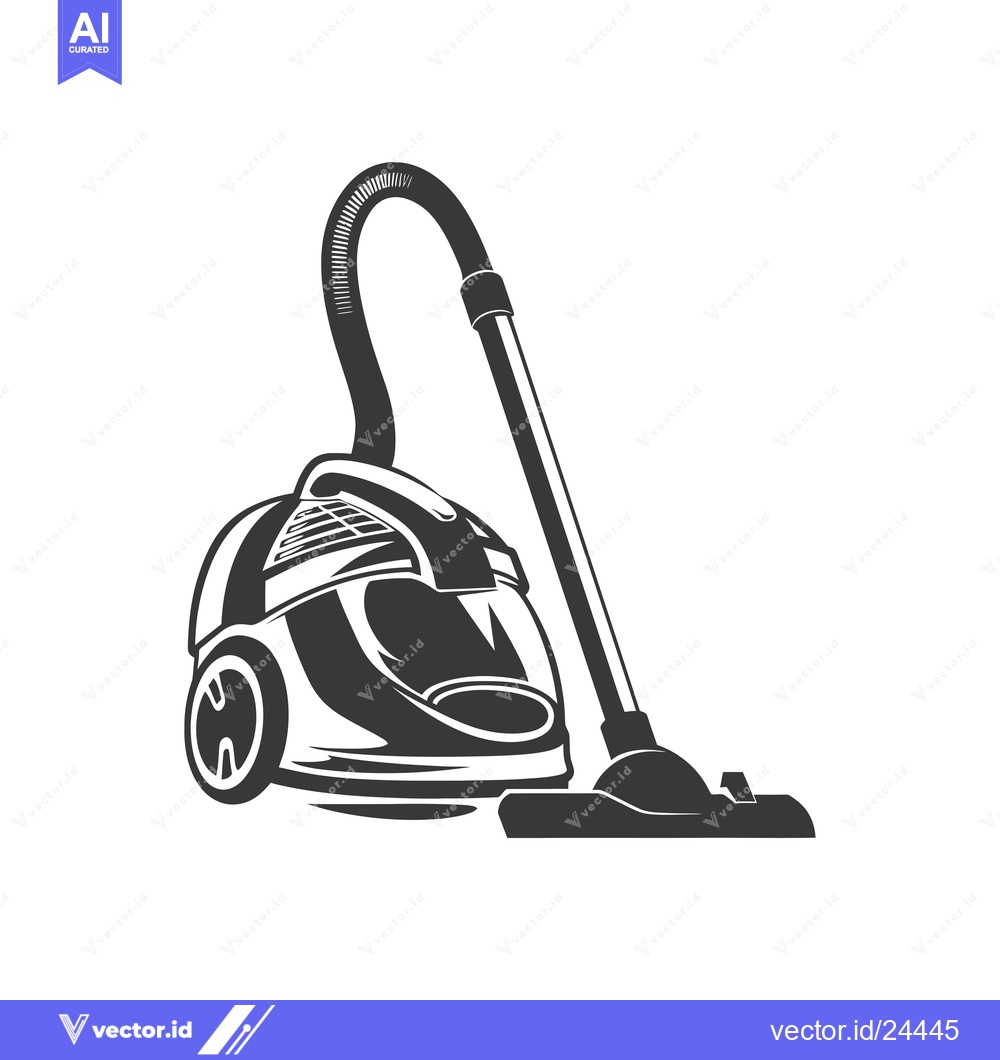 Premium Vector of Black and White Illustration of a Vacuum Cleaner
