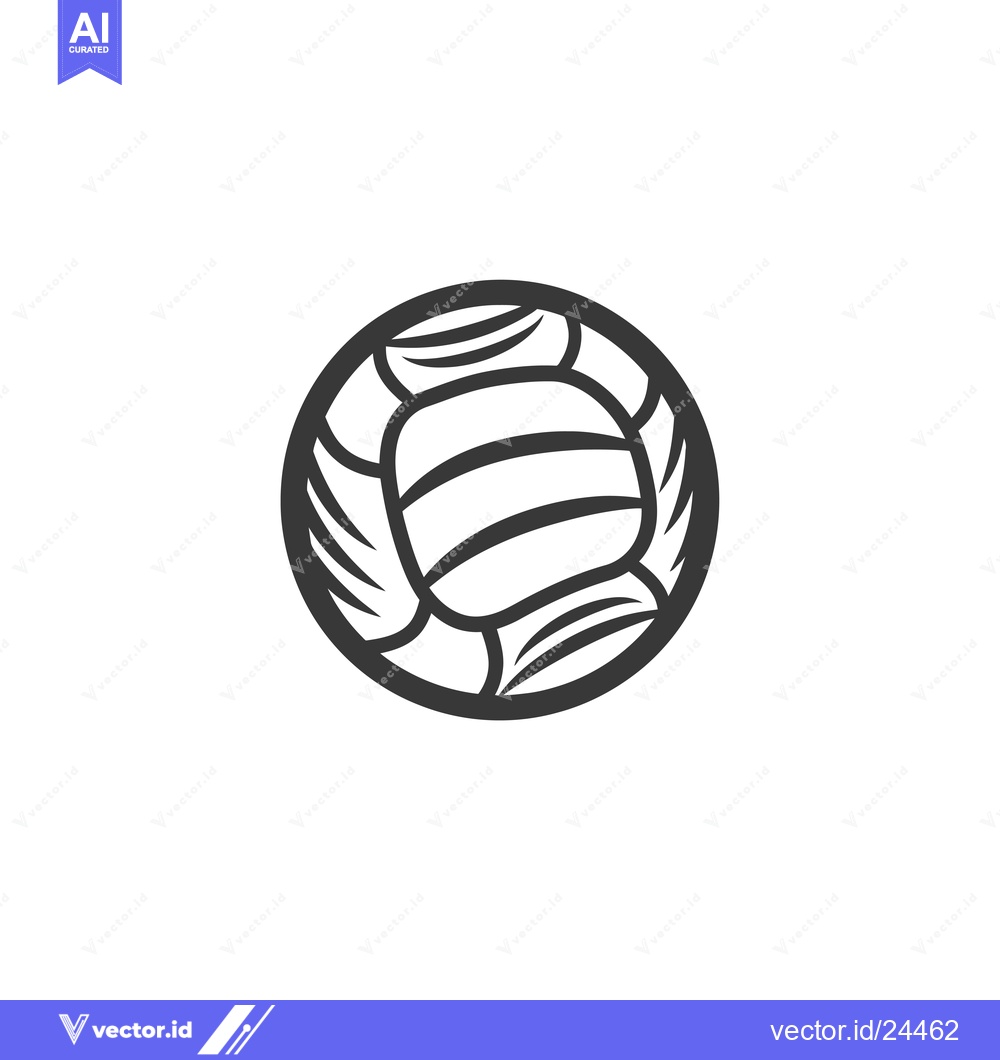 Premium Vector dari Black and white illustration of a volleyball