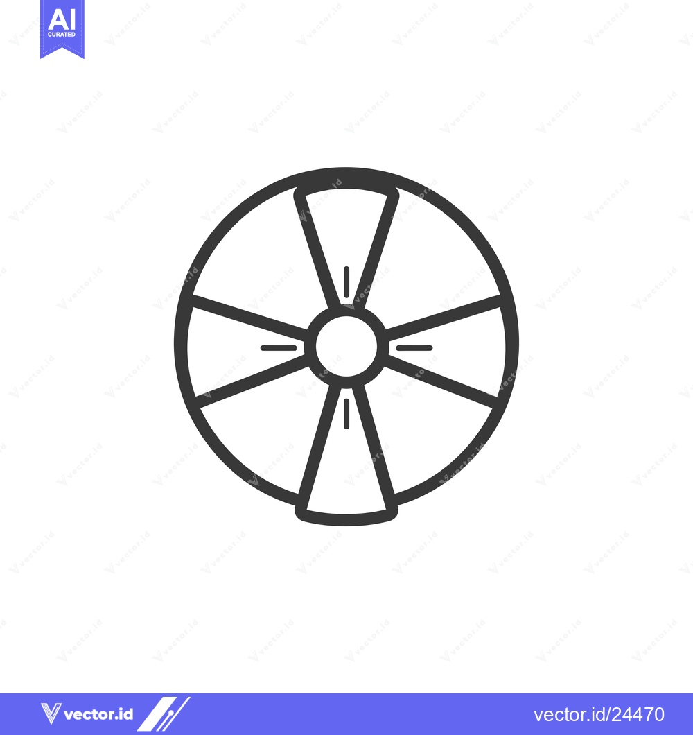 Premium Vector dari Black and White Illustration of a Wheel with Spokes