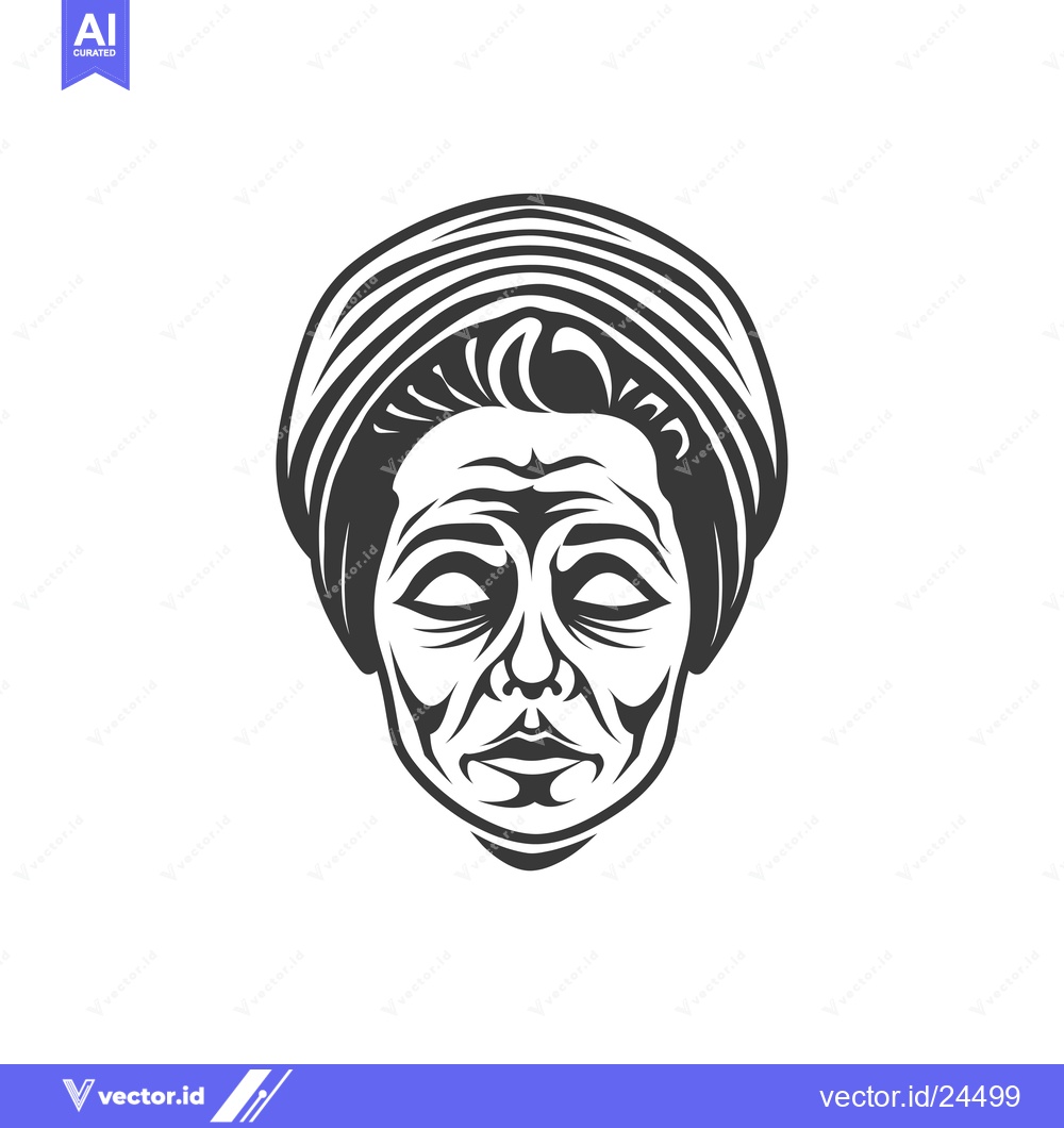 Premium Vector dari Black and White Illustration of a Woman's Face with Eyes Closed