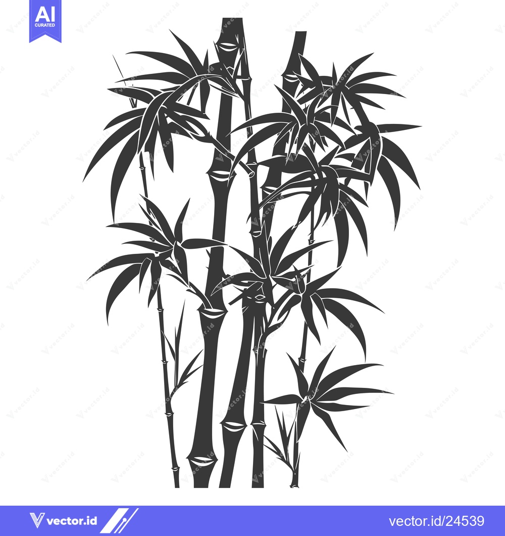 Premium Vector of Black and White Illustration of Bamboo Shoots