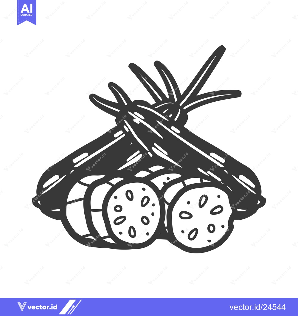 Premium Vector dari Black and White Illustration of Cucumbers with Stems