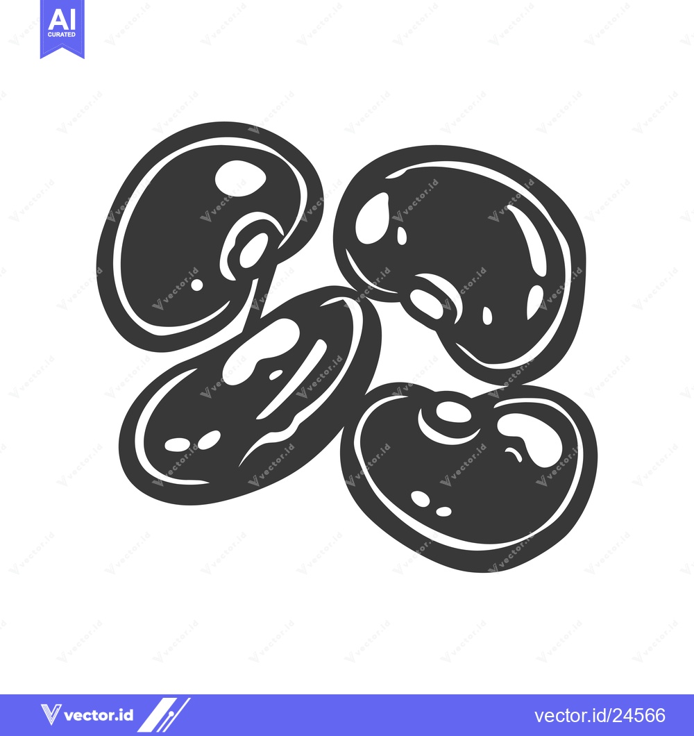 Premium Vector dari Black and white illustration of four kidney beans