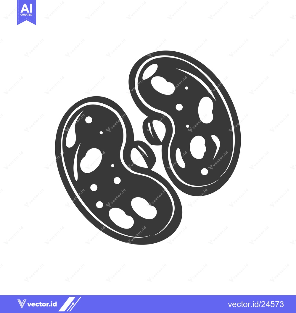 Premium Vector dari Black and White Illustration of Human Kidneys