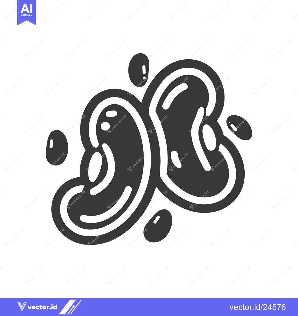 Premium Vector of Black and White Illustration of Kidney Beans
