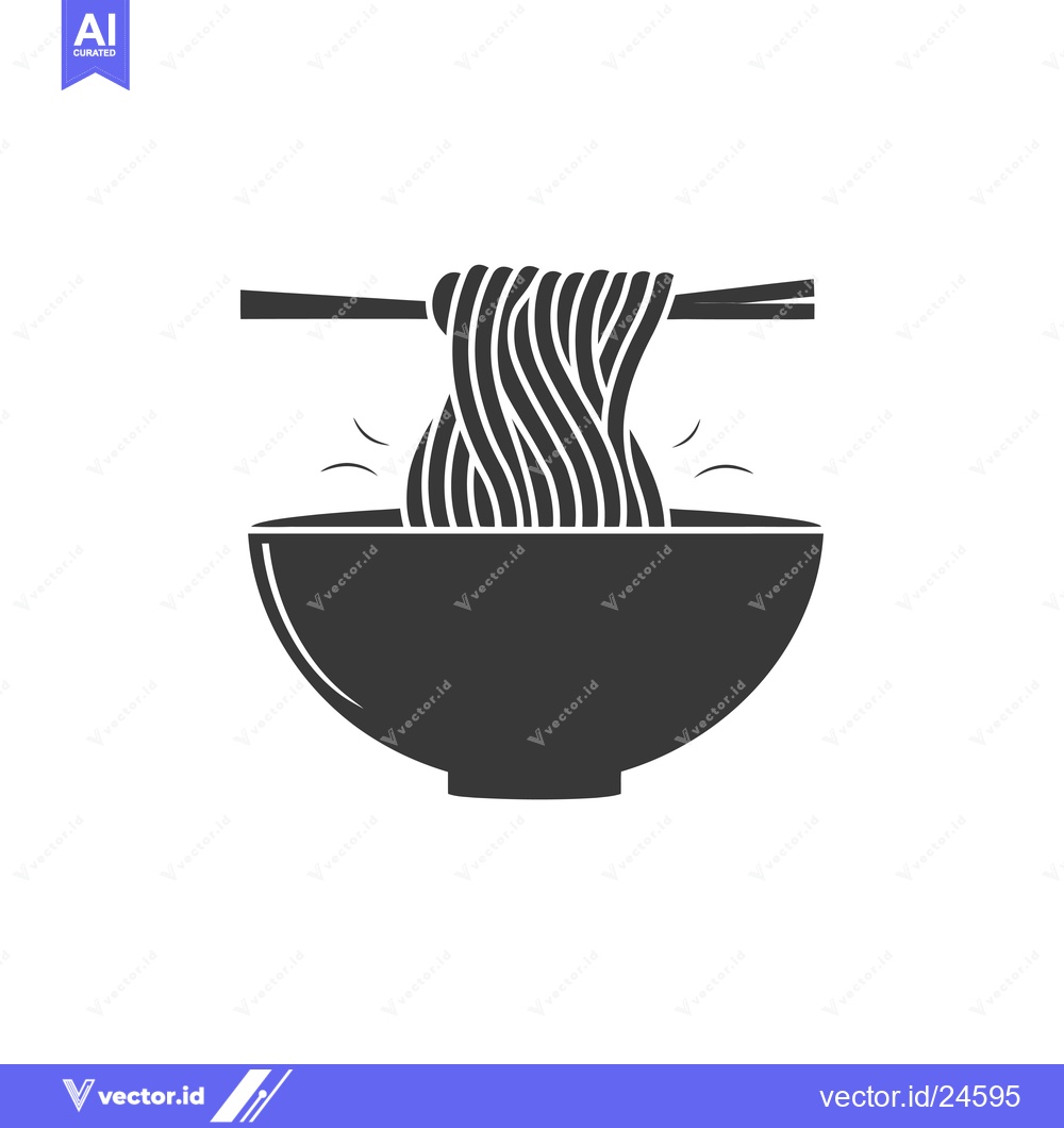 Premium Vector dari Black and White Illustration of Noodles in a Bowl with Chopsticks