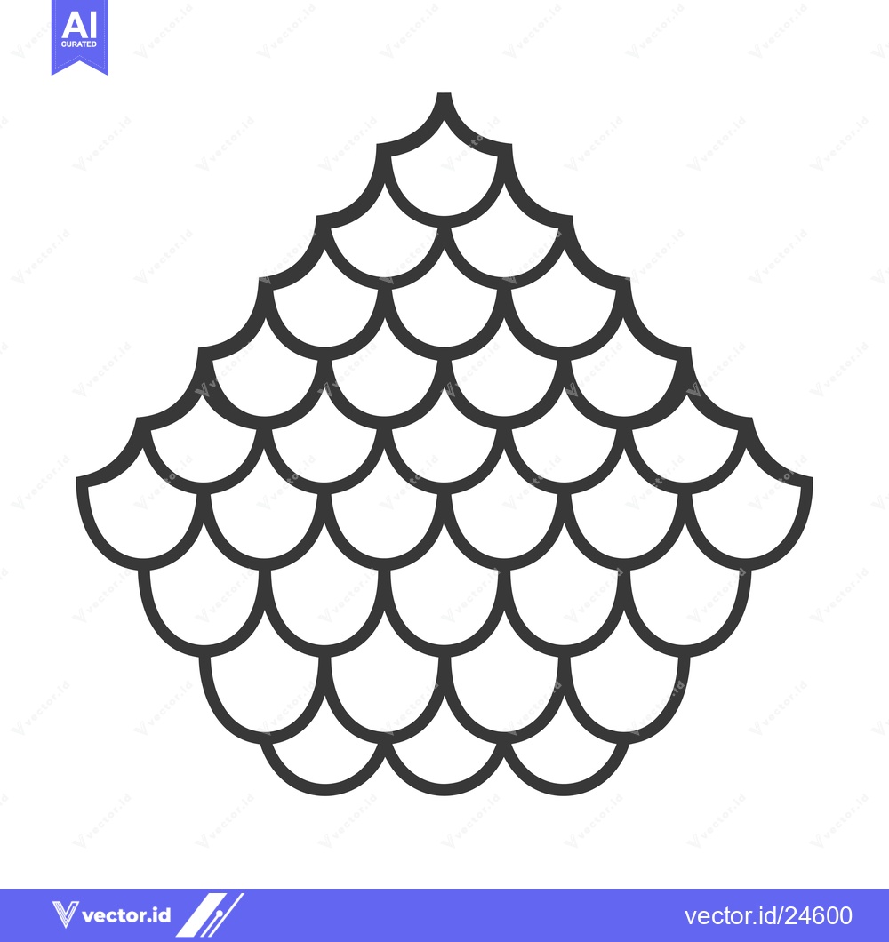 Premium Vector dari Black and White Illustration of Overlapping Scaled Pattern