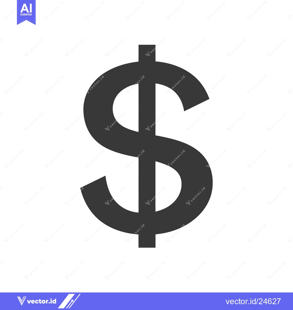 Premium Vector of Black and White Illustration of the US Dollar Symbol