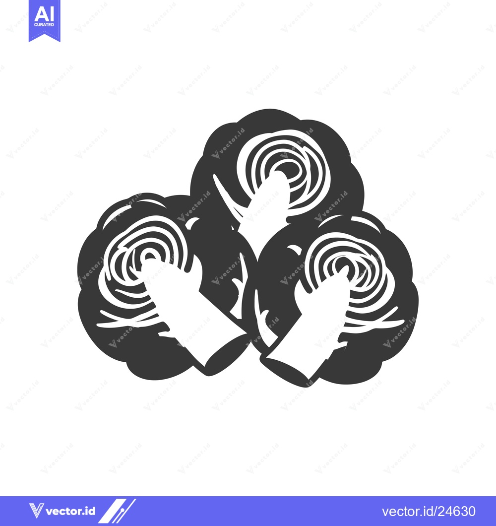 Premium Vector dari Black and White Illustration of Three Brussels Sprouts