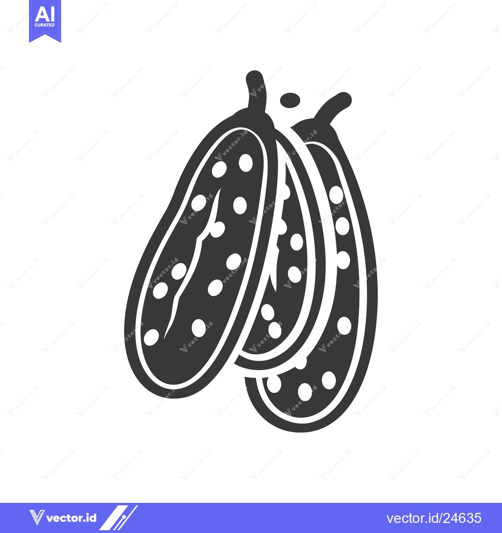 Premium Vector of Black and White Illustration of Three Cucumbers