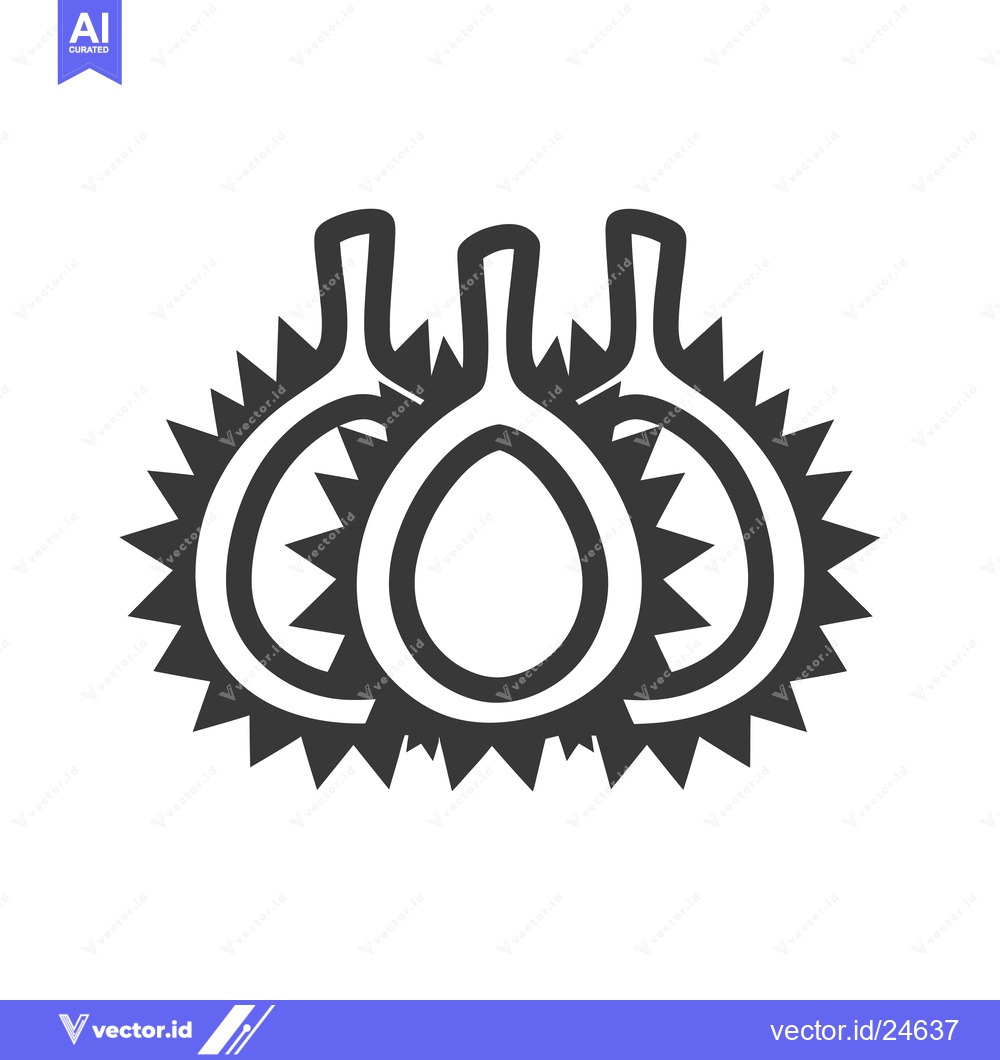 Premium Vector dari Black and White Illustration of Three Durian Fruits with Spikes