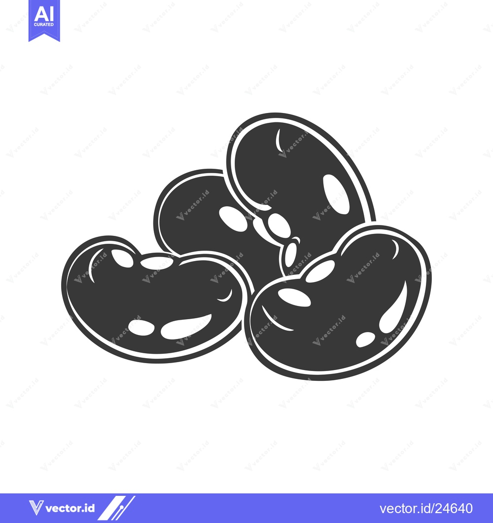 Premium Vector dari Black and White Illustration of Three Kidney Beans