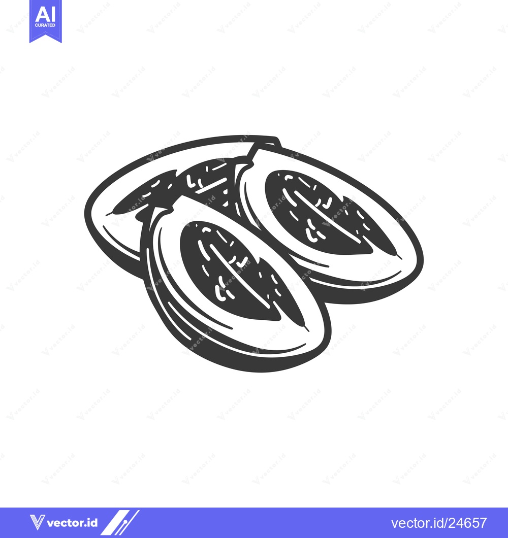 Premium Vector of Black and White Illustration of Two Halved Passion Fruit