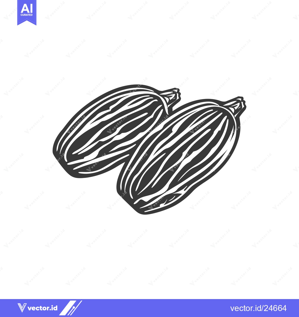 Premium Vector of Black and White Illustration of Two Zucchini