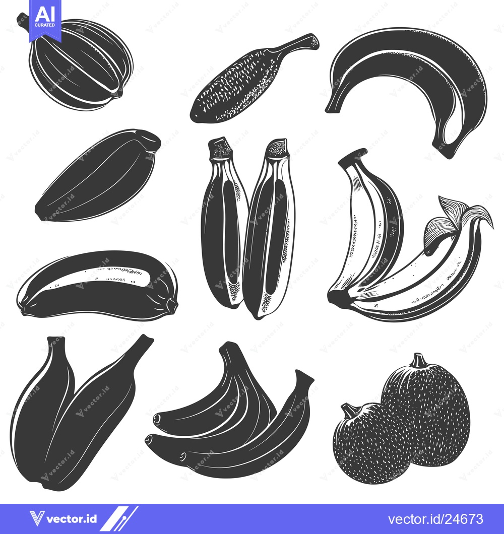 Premium Vector dari Black and White Illustration of Various Fruits and Vegetables