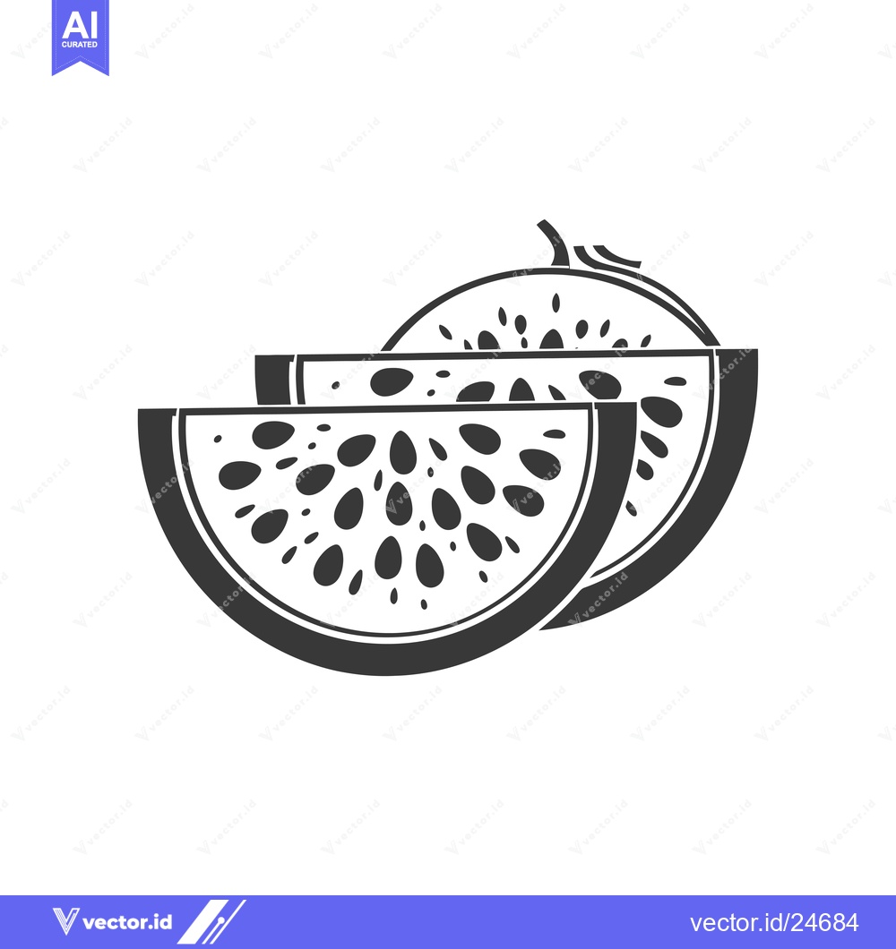 Premium Vector of Black and White Illustration of Watermelon Slices