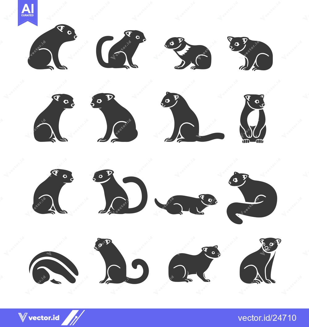 Premium Vector dari Black and White Illustrations of Lemurs in Various Poses