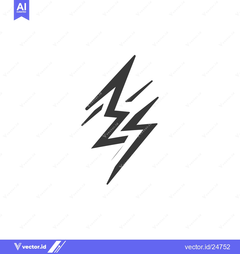 Premium Vector of Black and White Lightning Bolt Illustration
