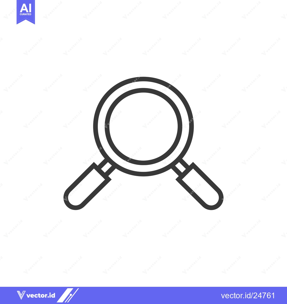 Premium Vector dari Black and white line art depiction of a magnifying glass