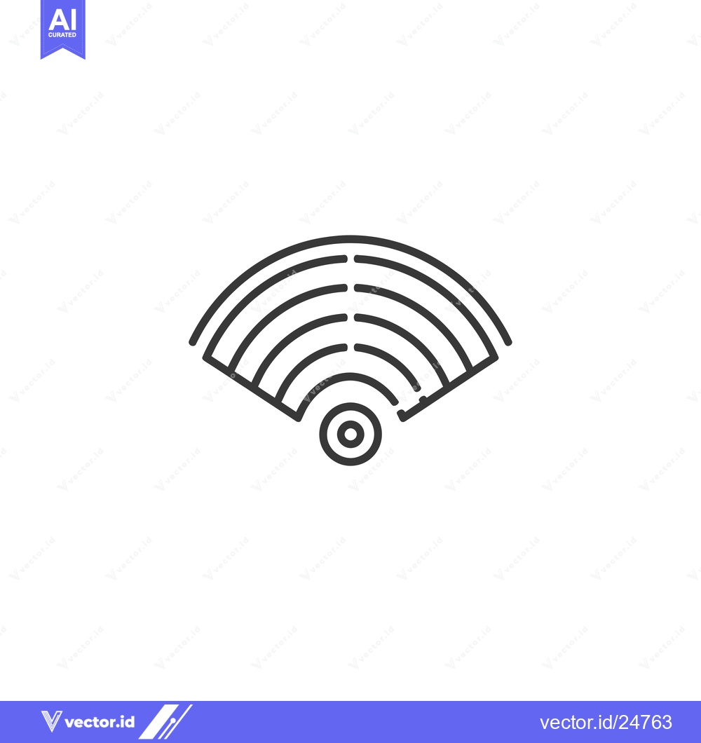 Premium Vector dari Black and White Line Art Design of a Fan with a Circle in the Center