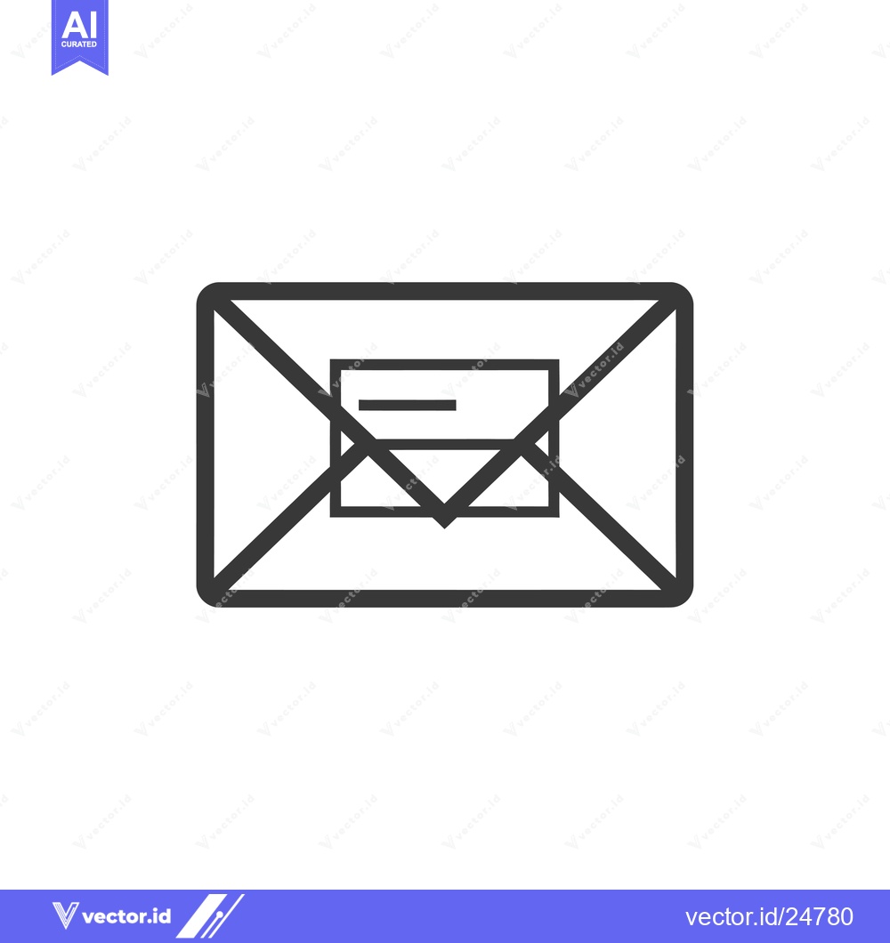 Premium Vector dari Black and White Line Art Envelope Icon