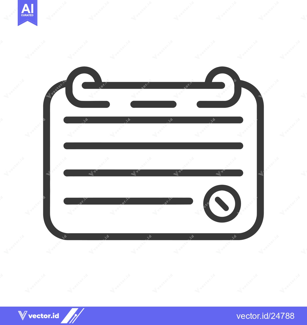 Premium Vector dari Black and White Line Art Icon of a Calendar with a Minus Sign