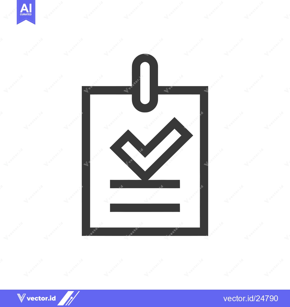 Premium Vector of Black and White Line Art Icon of a Checkmark on a Tag