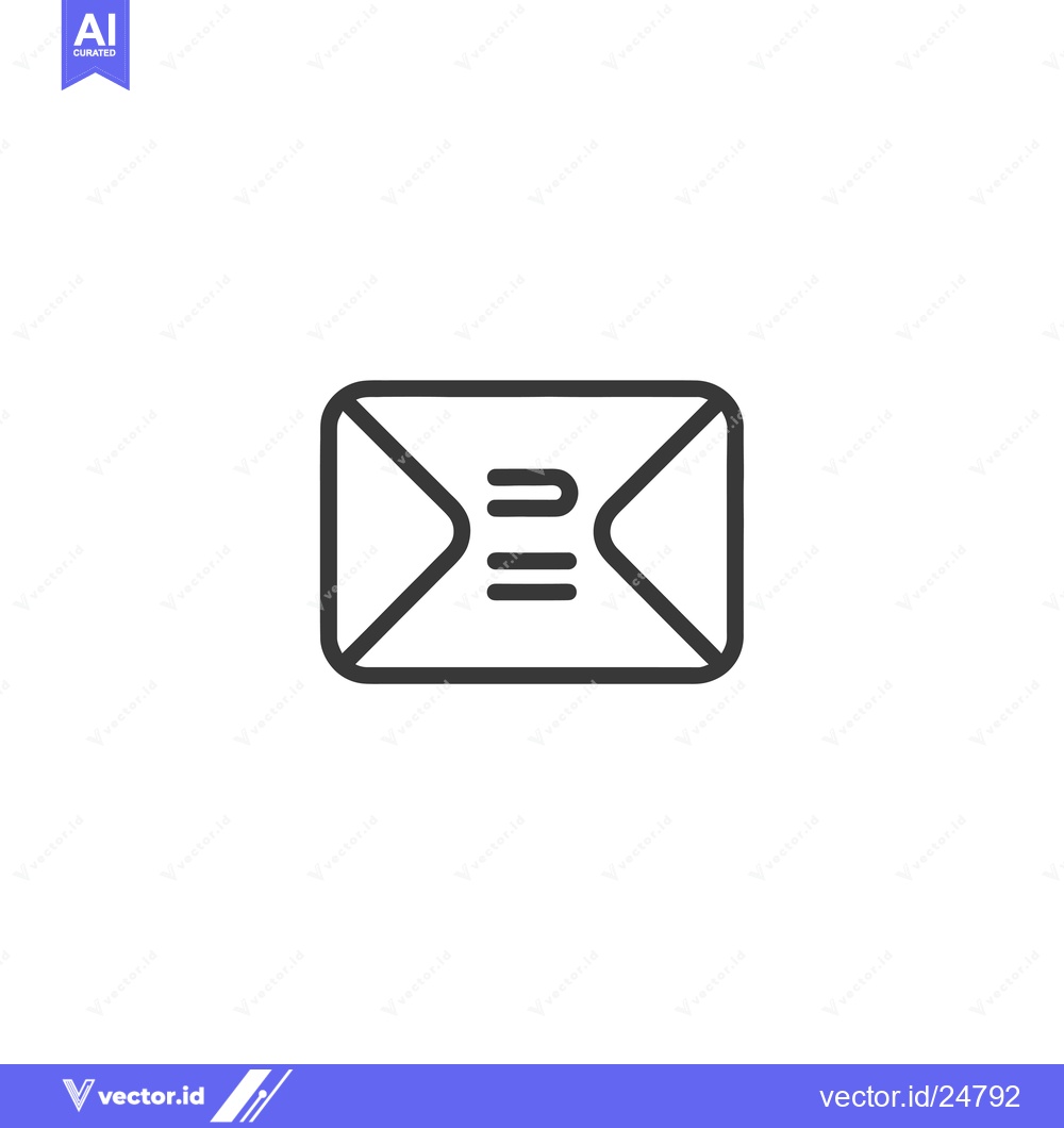 Premium Vector dari Black and White Line Art Icon of a Closed Envelope