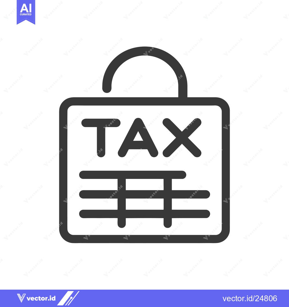 Premium Vector of Black and White Line Art Icon of a Tax Form