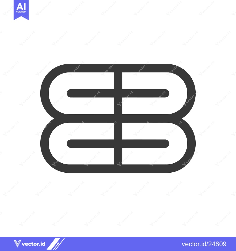 Premium Vector of Black and white line art icon of three stacked horizontal bars