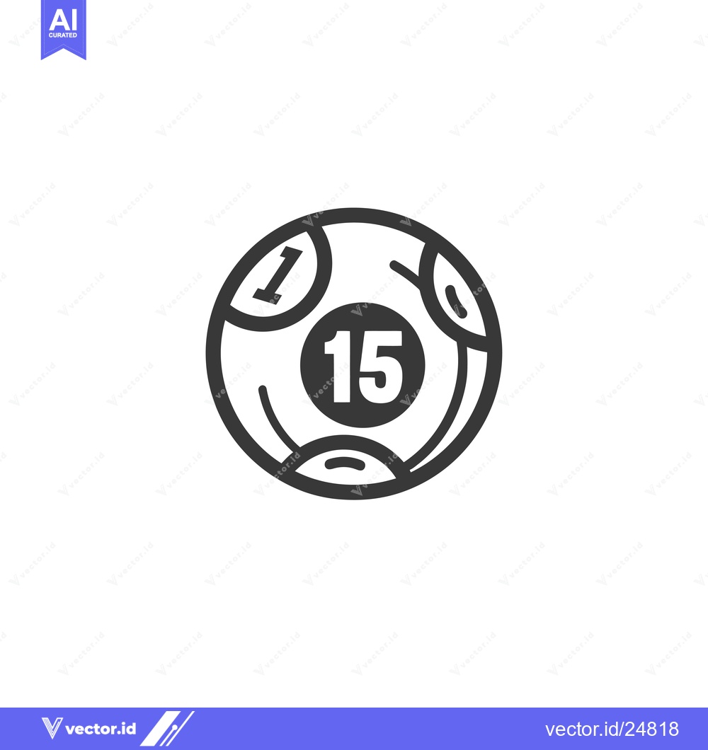 Premium Vector of Black and White Line Art Illustration of a Billiard Ball with the Numb
