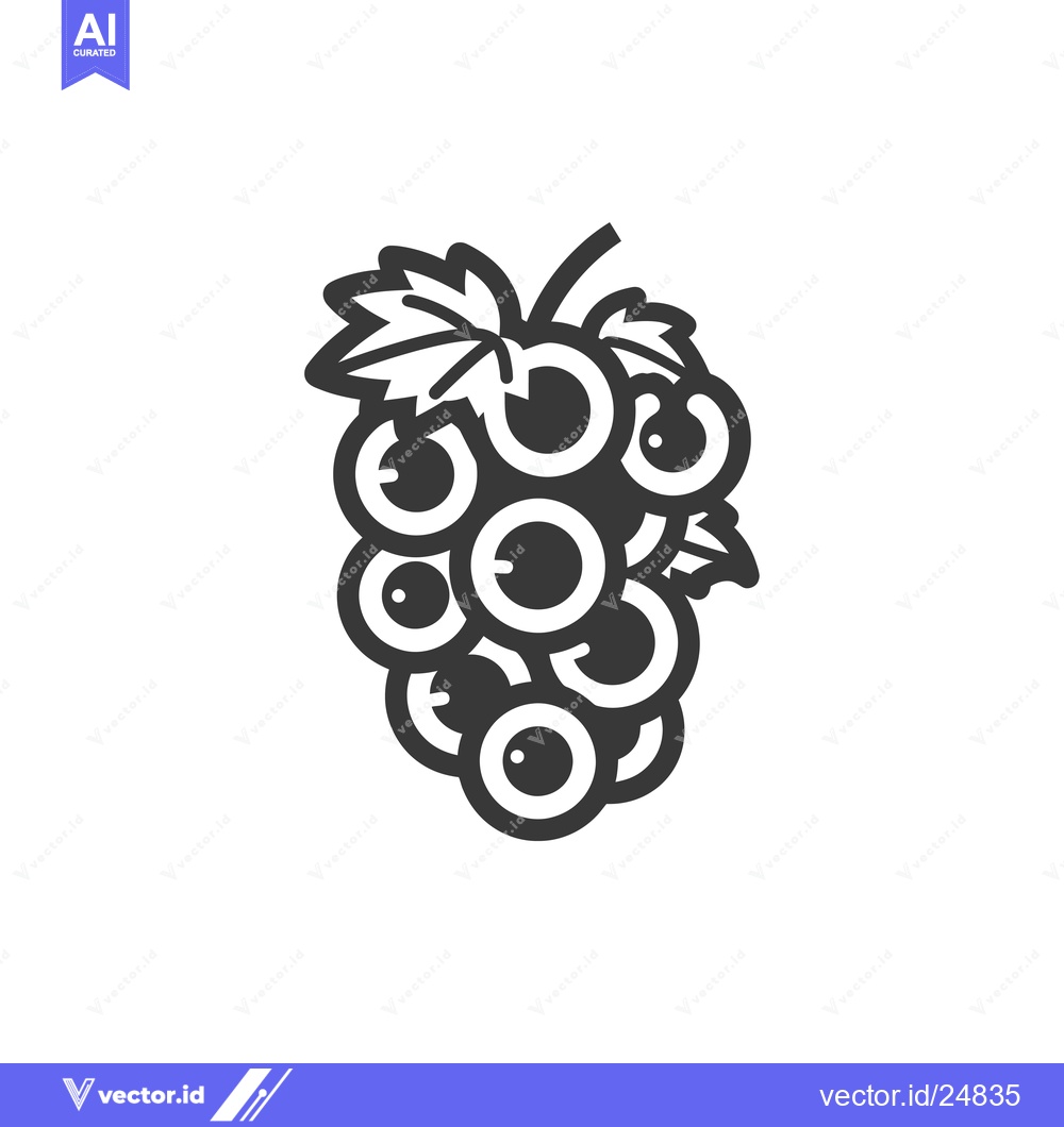 Premium Vector dari Black and white line art illustration of a bunch of grapes