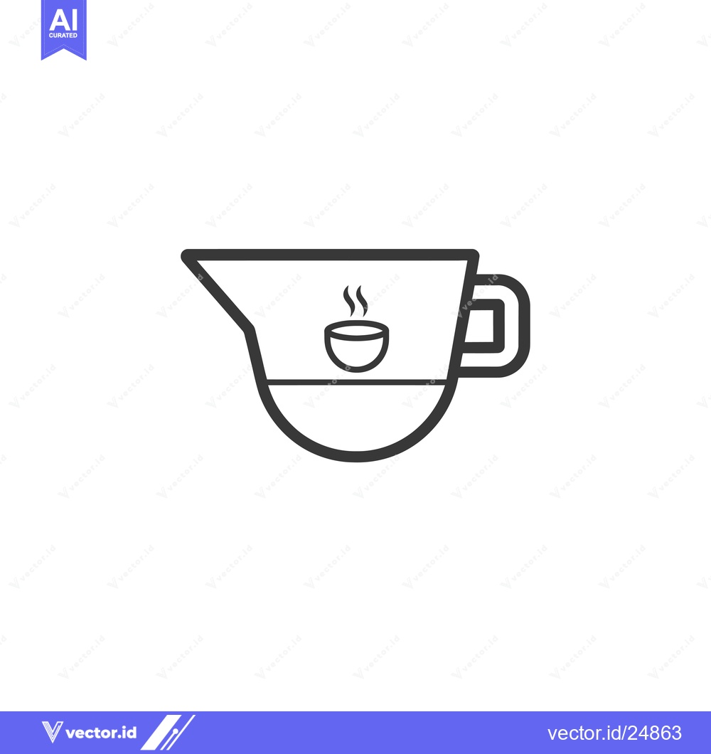 Premium Vector of Black and White Line Art Illustration of a Coffee Pot