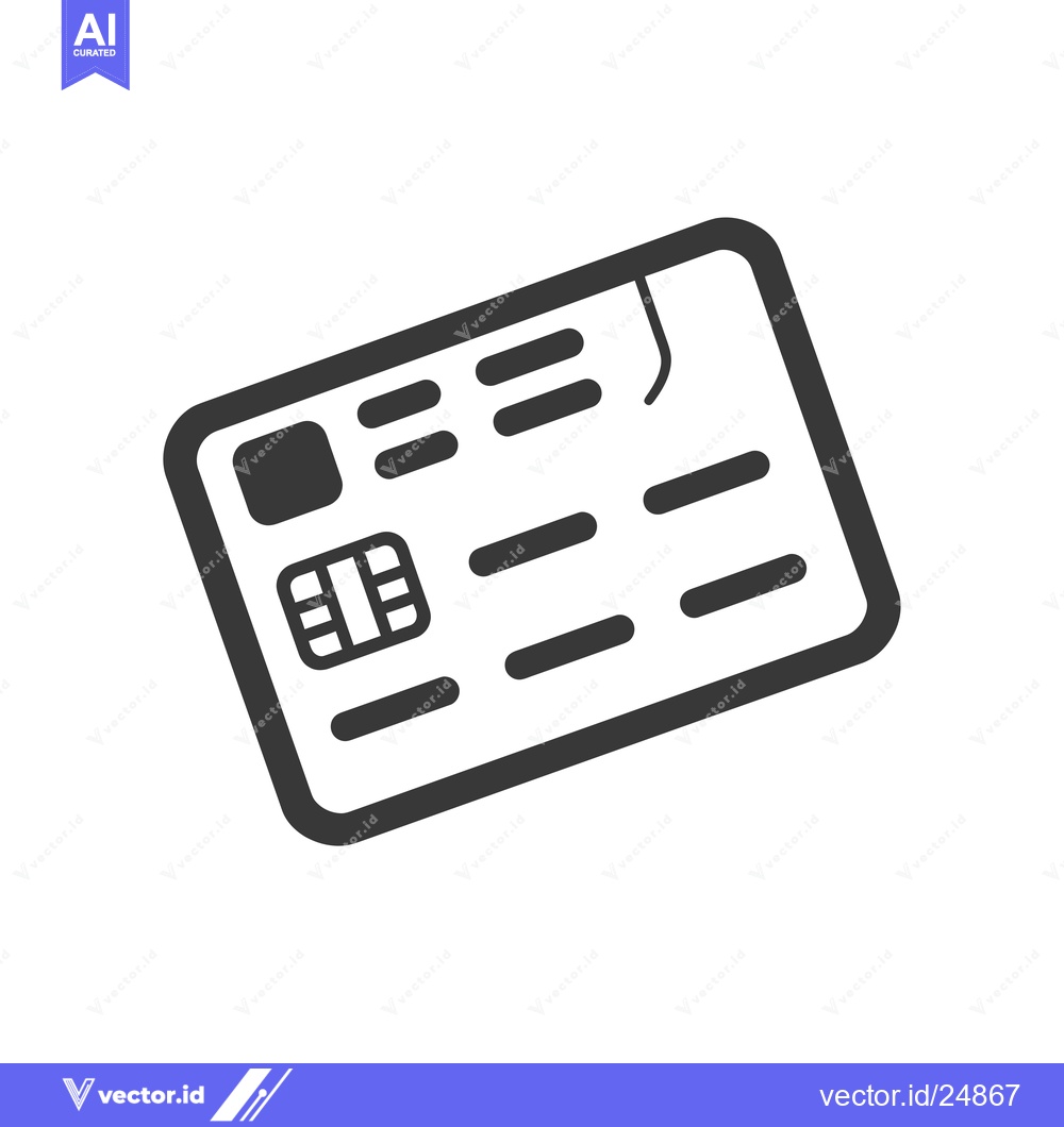 Premium Vector of Black and White Line Art Illustration of a Credit Card