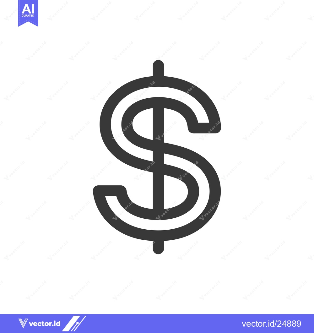 Premium Vector dari Black and White Line Art Illustration of a Dollar Sign