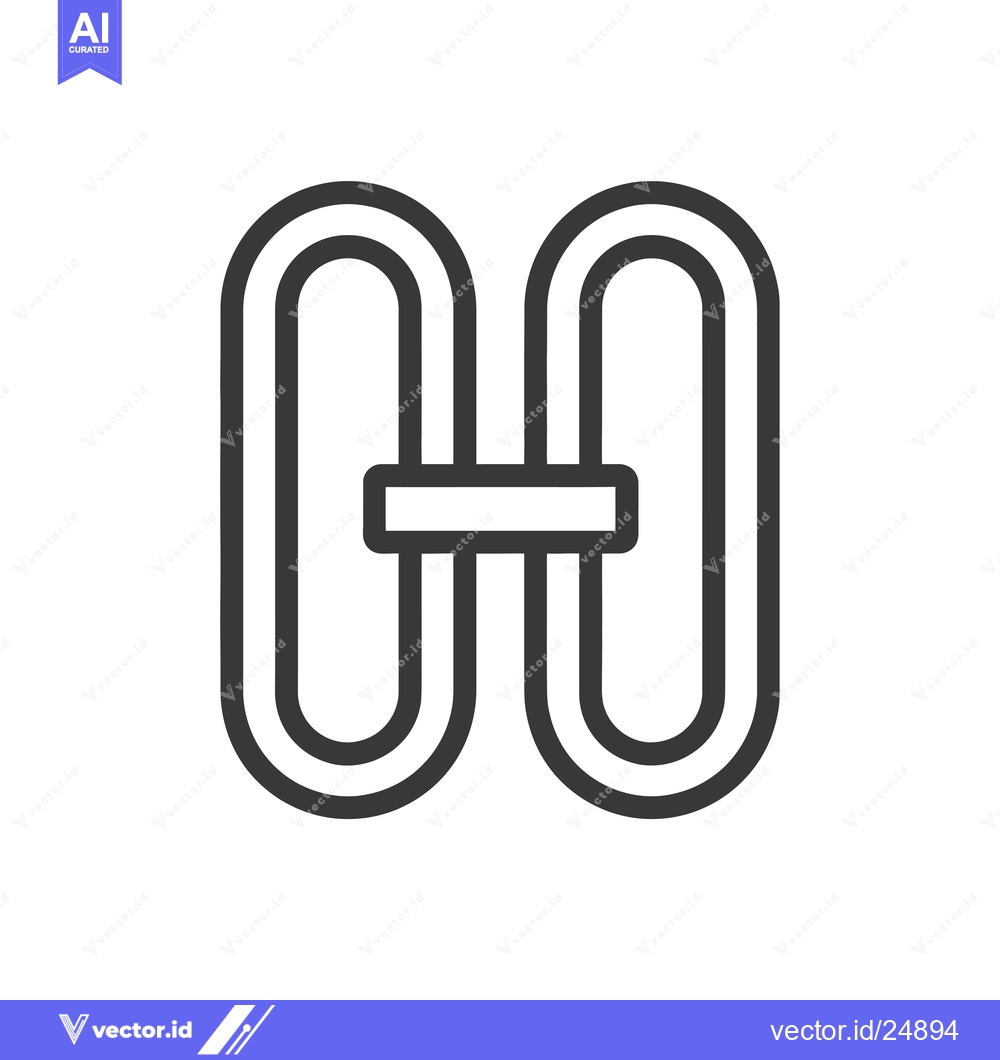 Premium Vector of Black and white line art illustration of a double loop buckle