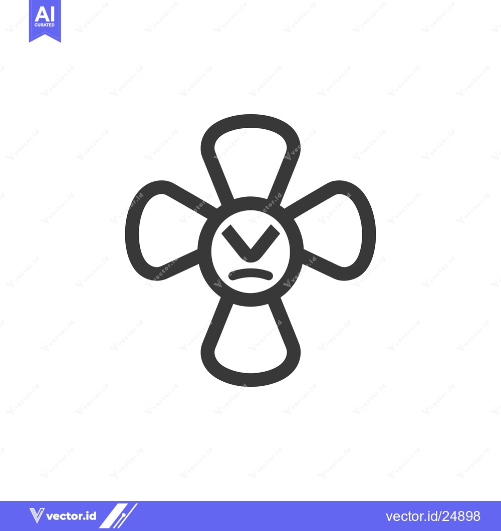Premium Vector dari Black and White Line Art Illustration of a Fan with a Sad Face