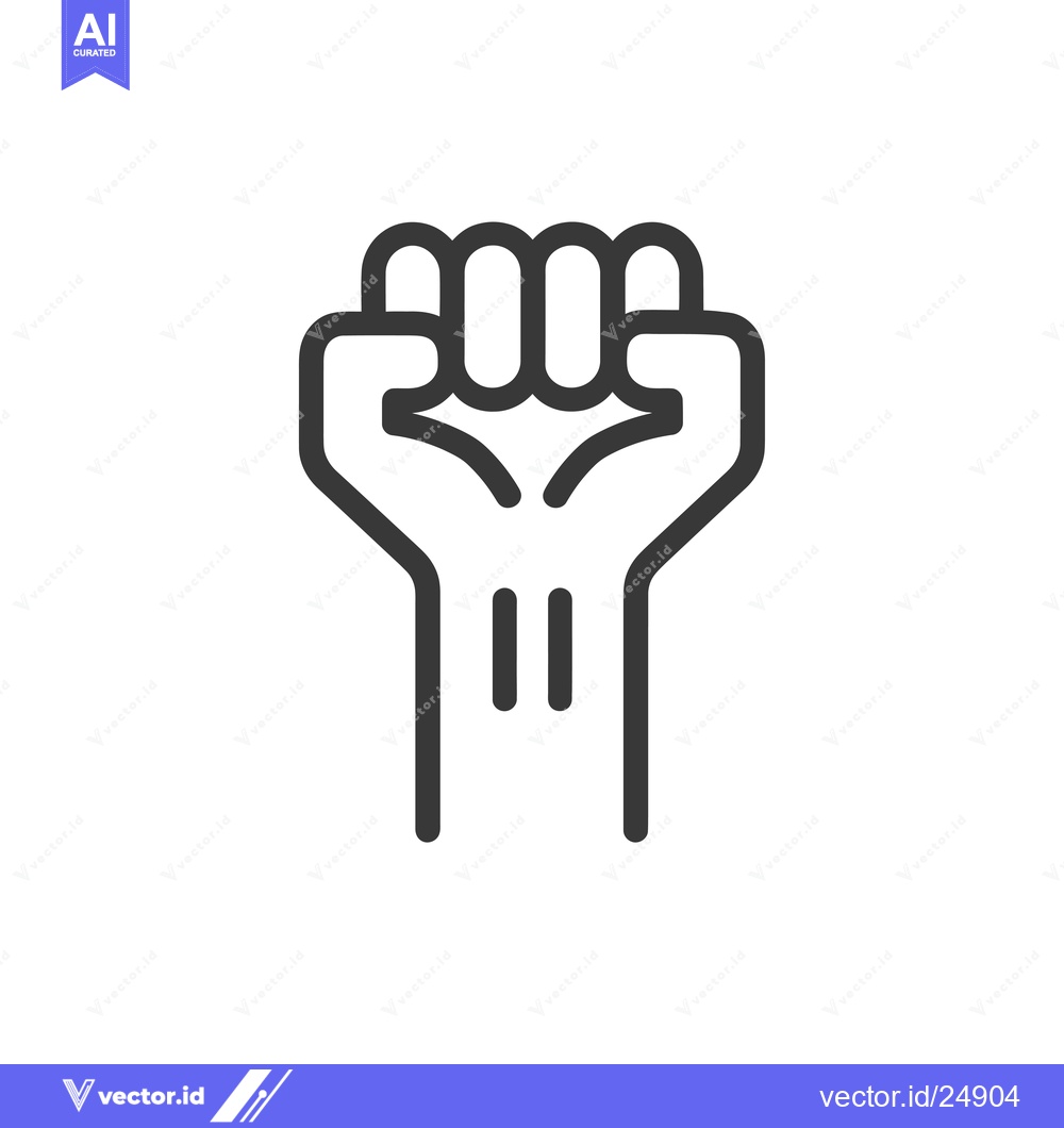 Premium Vector dari Black and White Line Art Illustration of a Fist