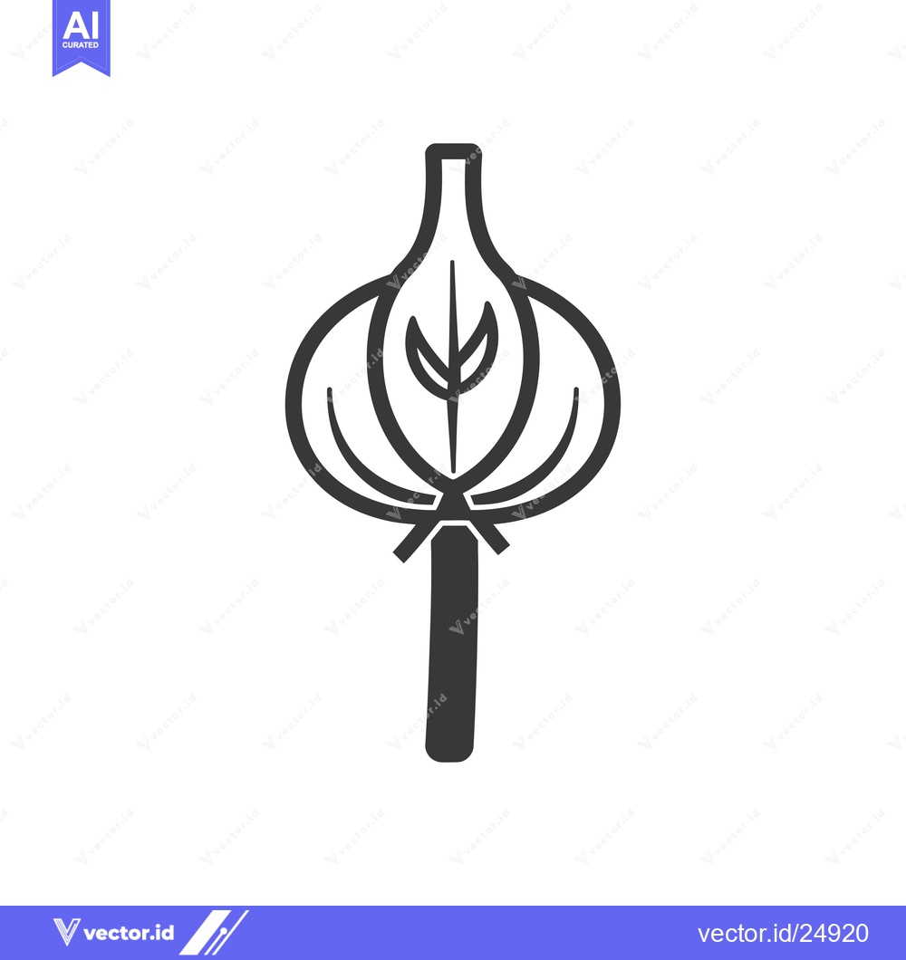 Premium Vector of Black and White Line Art Illustration of a Garlic Bulb